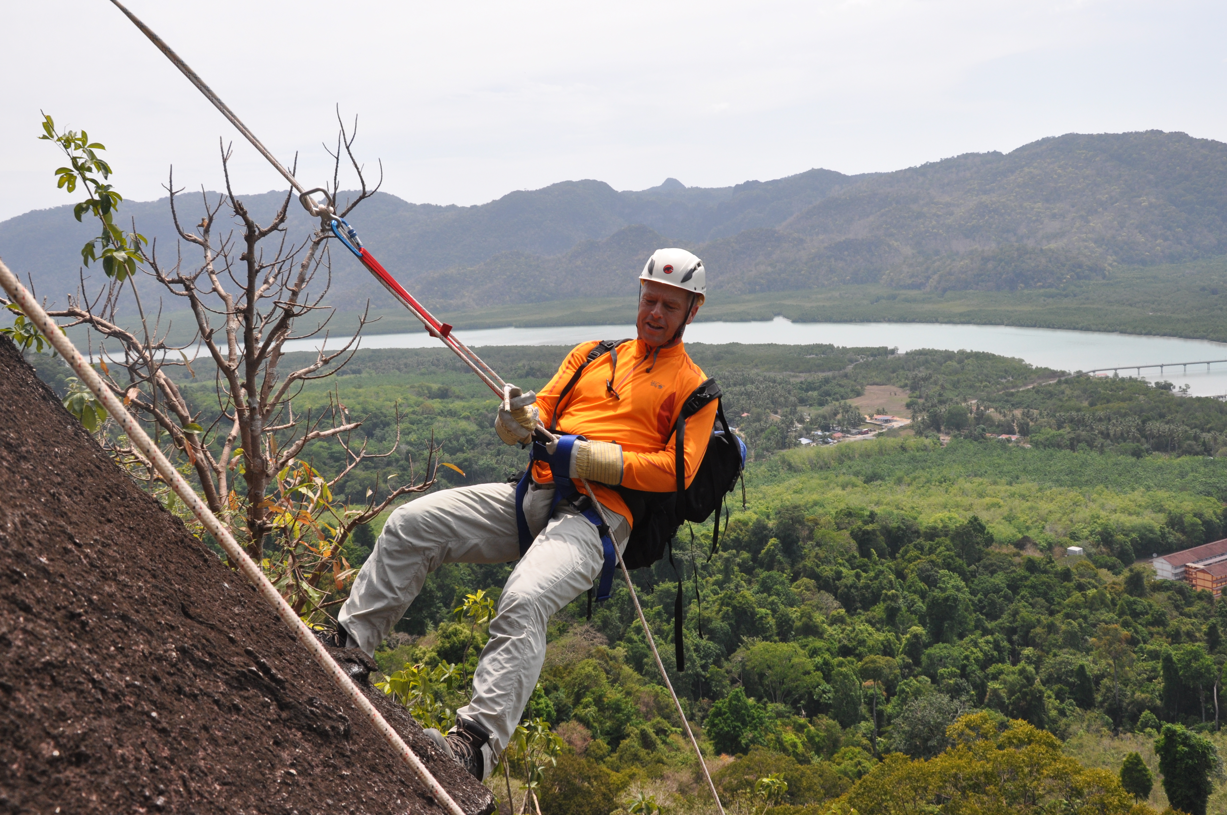 Internationally trained safety instructor on terrain
